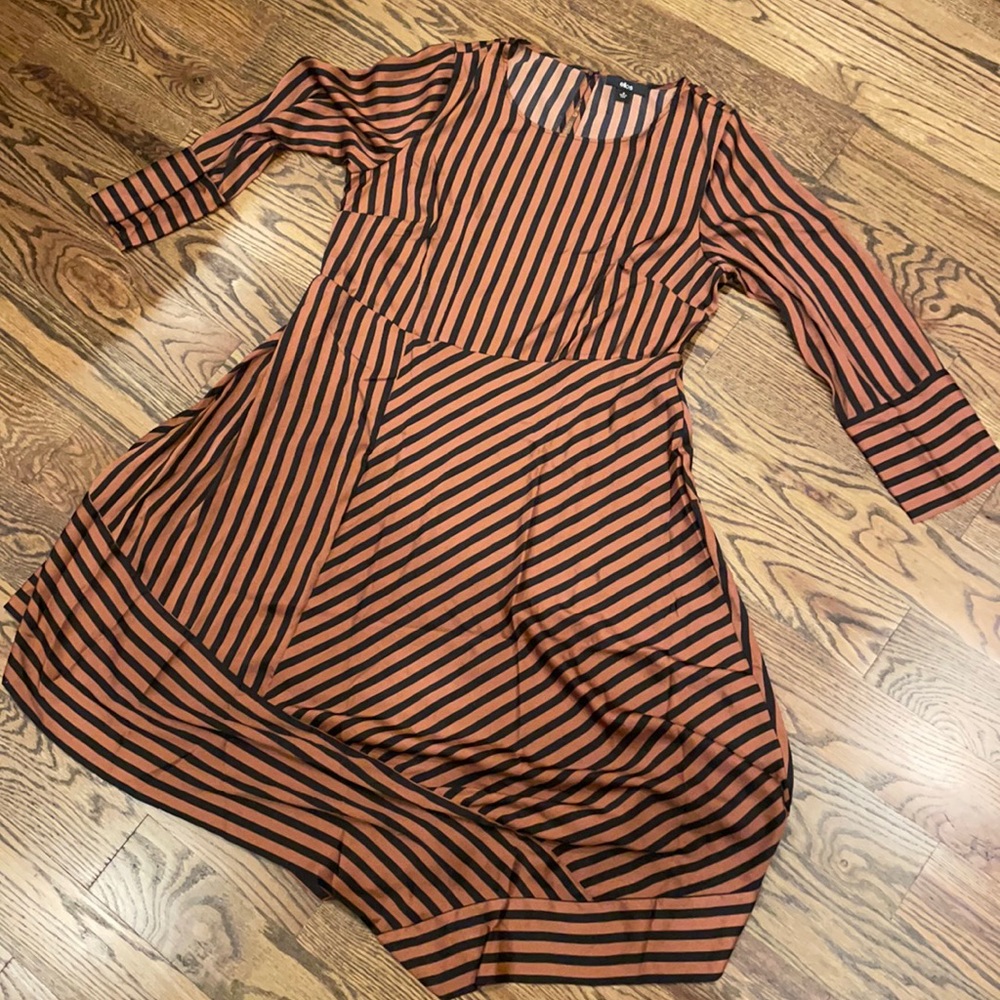 Rose and Black Stripe Lightweight Summer Dress